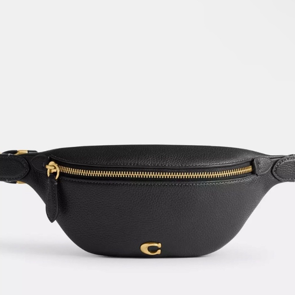 COACH Black Leather Belt Bag